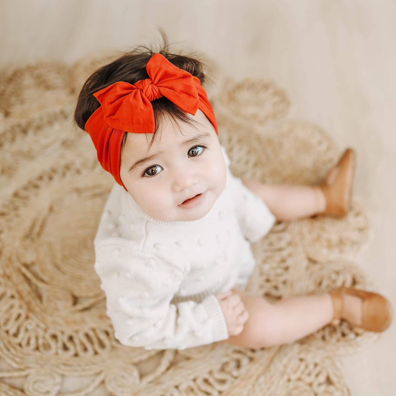 Detalle de Prohouse Baby Girl Bows and Nylon Headbands, 20-Piece Stretchy Set