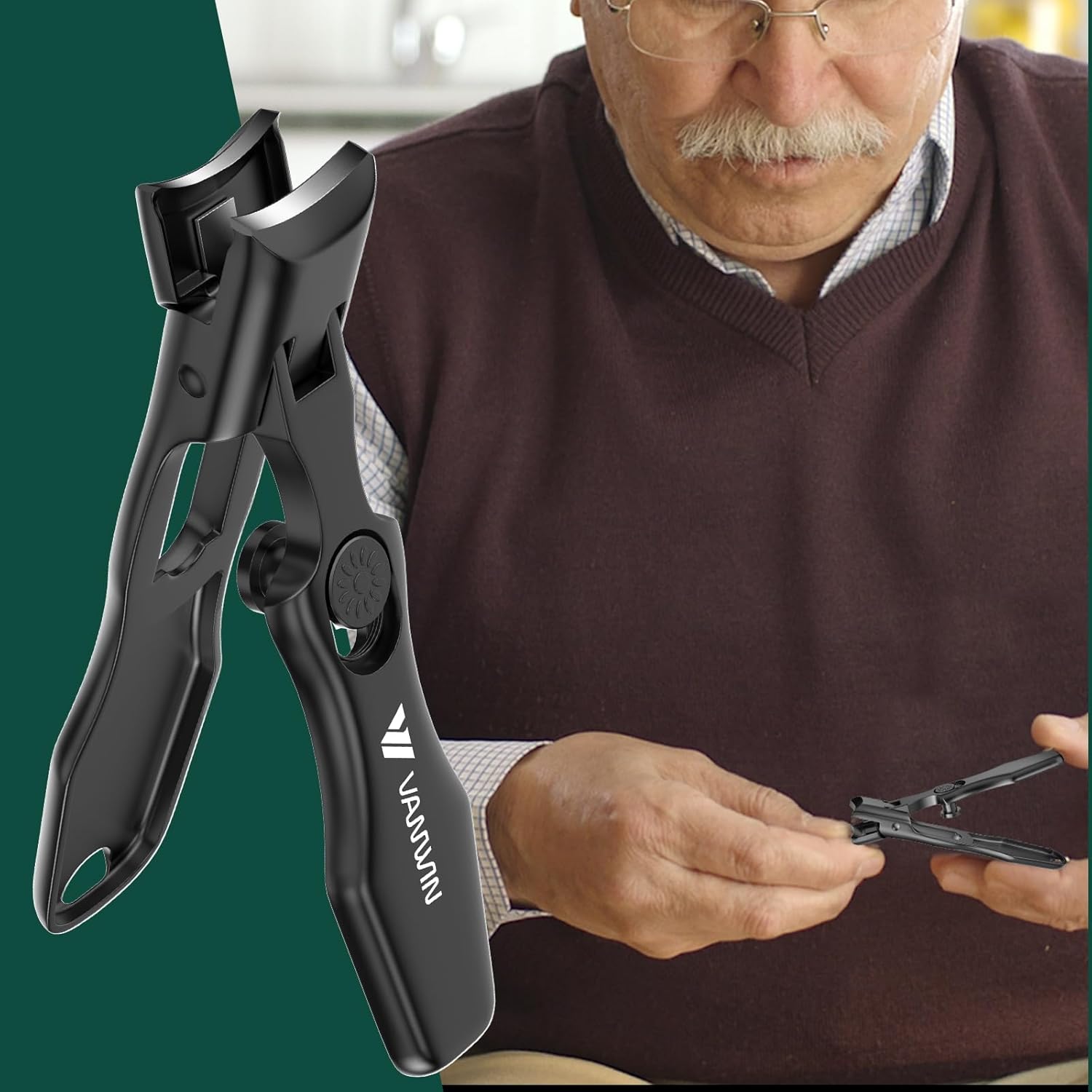 Thumbnail 6 de VANWIN German Nail Clippers for Thick Nails – Large Wide Jaw with Anti-Splash Catcher