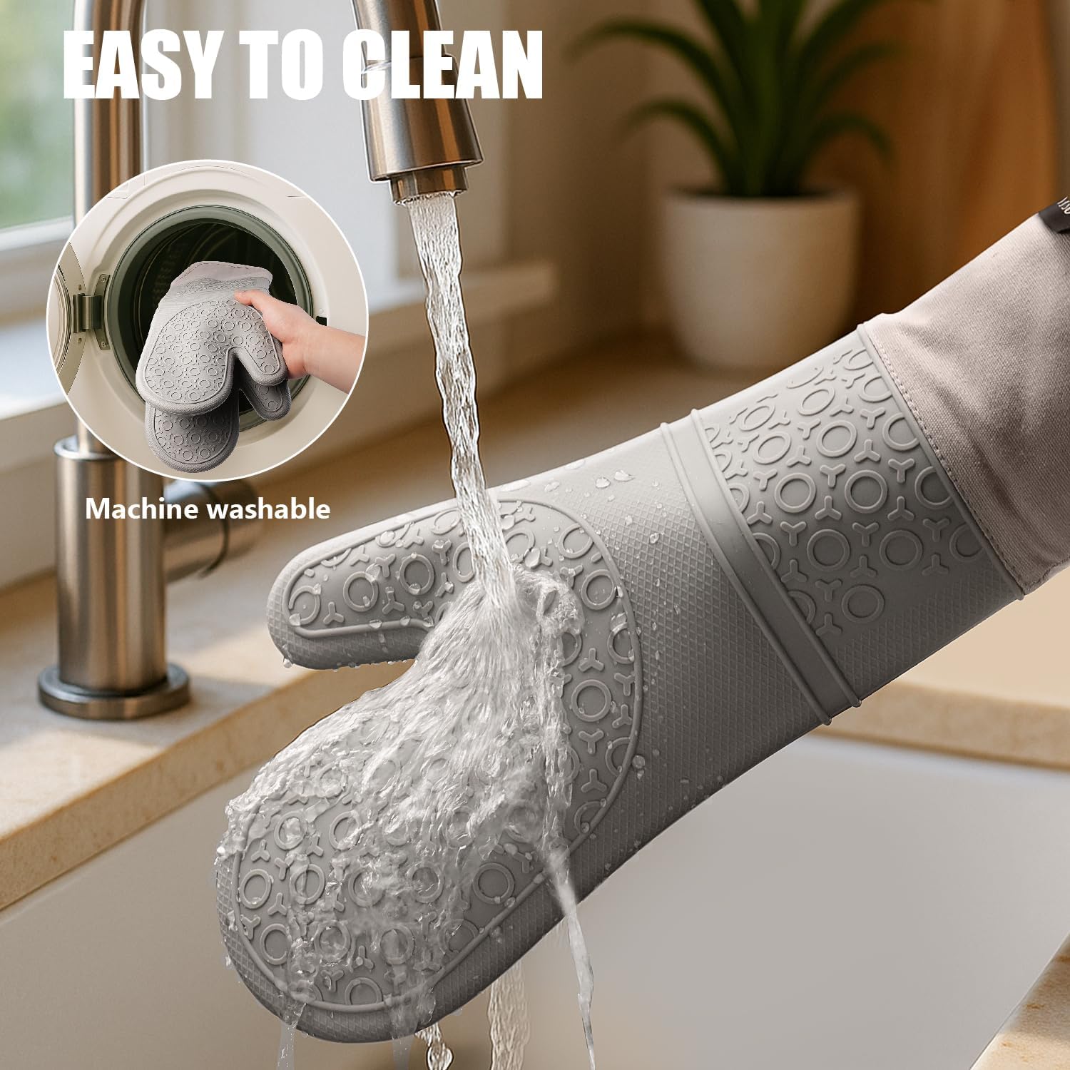 Thumbnail 6 de Rorecay 15-inch Silicone Oven Mitts Set