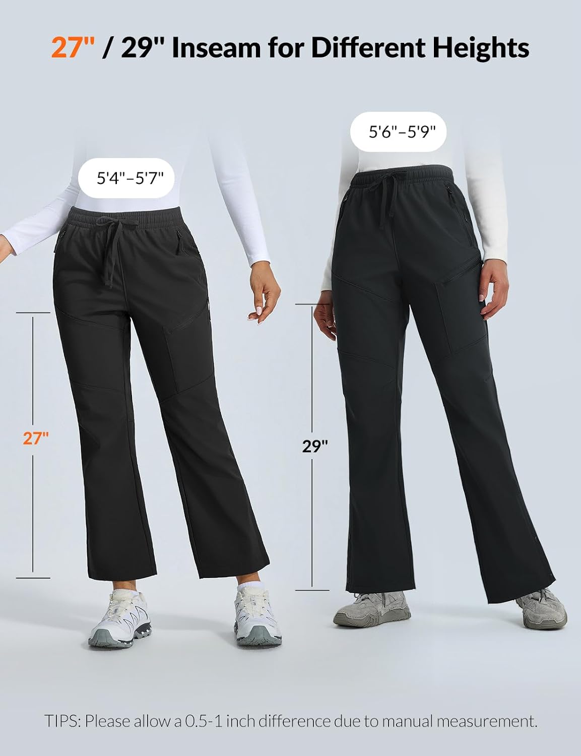 Detalle de baleaf Women's Snow Ski Pants, Fleece-Lined, Water-Resistant, 3 Zipper Pockets