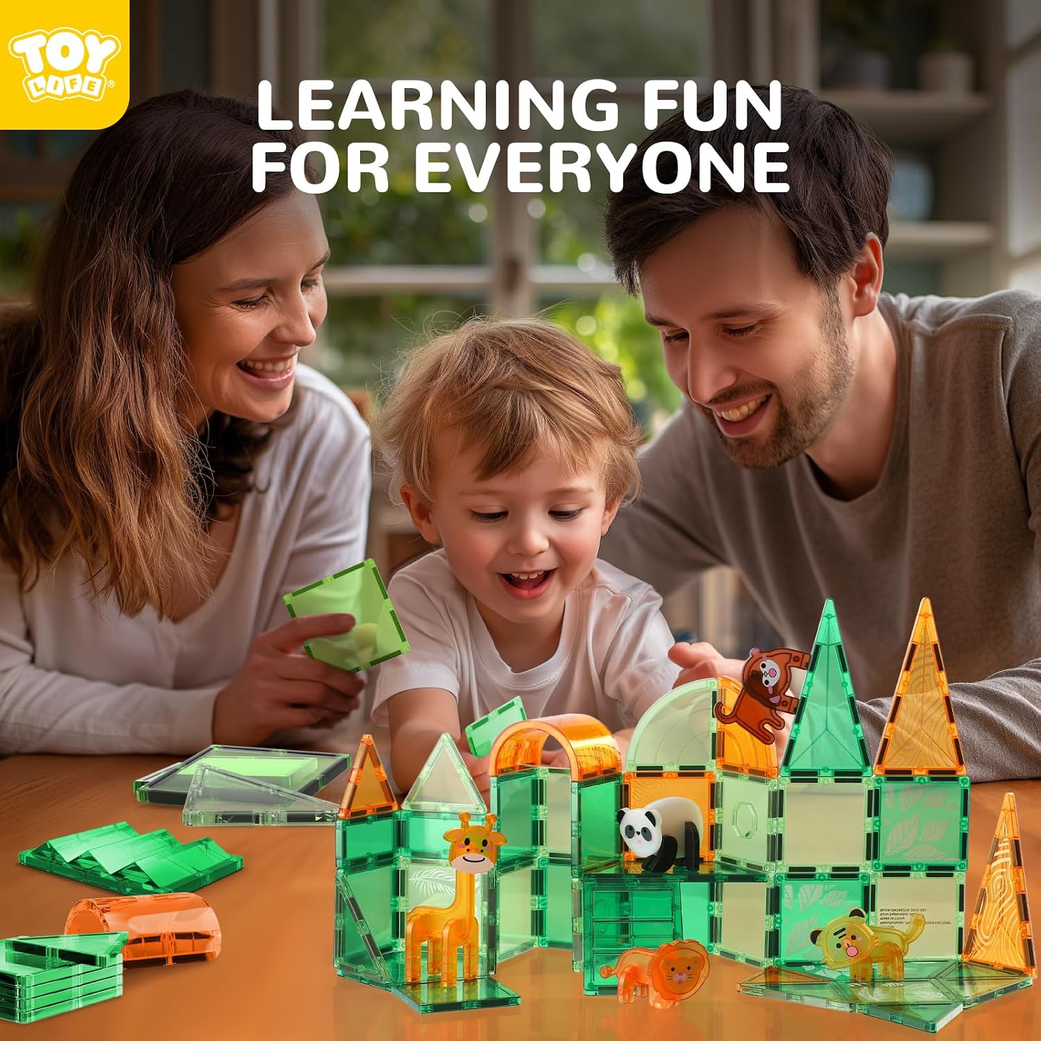 Detalle de TOY Life Magnetic Tile Set, 56 Pieces