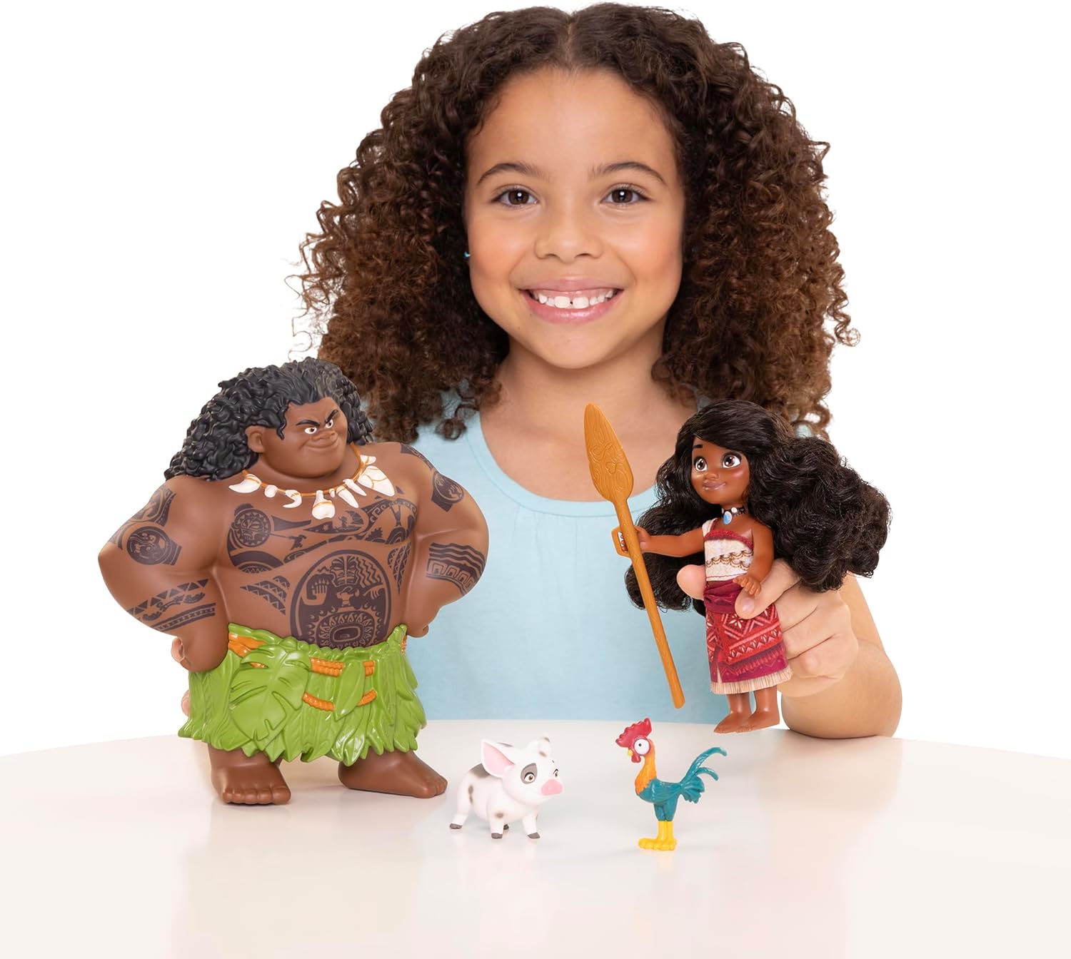 Detalle de Disney Moana & Maui Voyager Petite Dolls Gift Set – 6" tall, includes Moana, Maui, Pua & Heihei