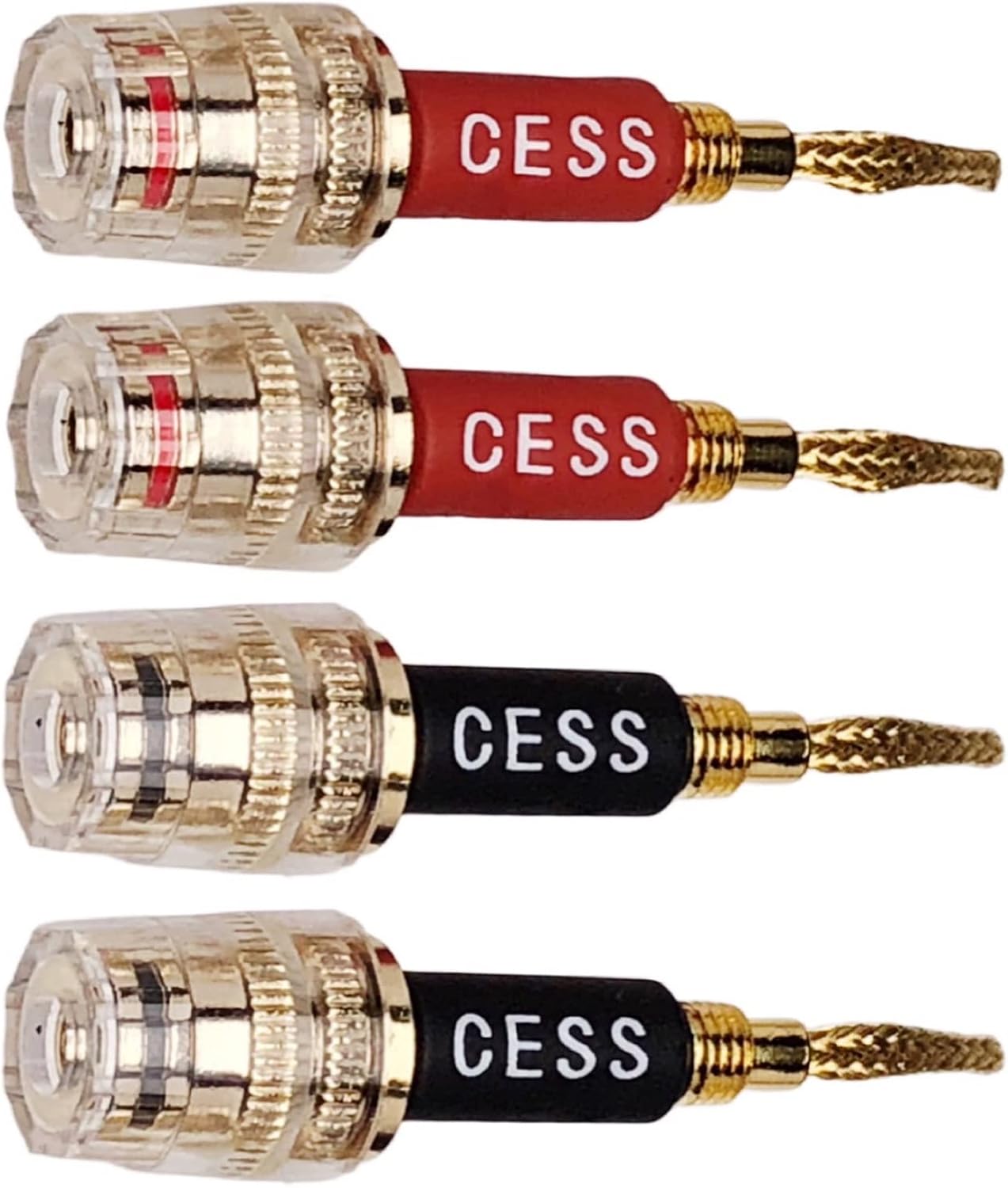 Detalle de CNCESS 編組ピンバナナプラグ用4mmメスバナナジャック変換アダプター 4個入り