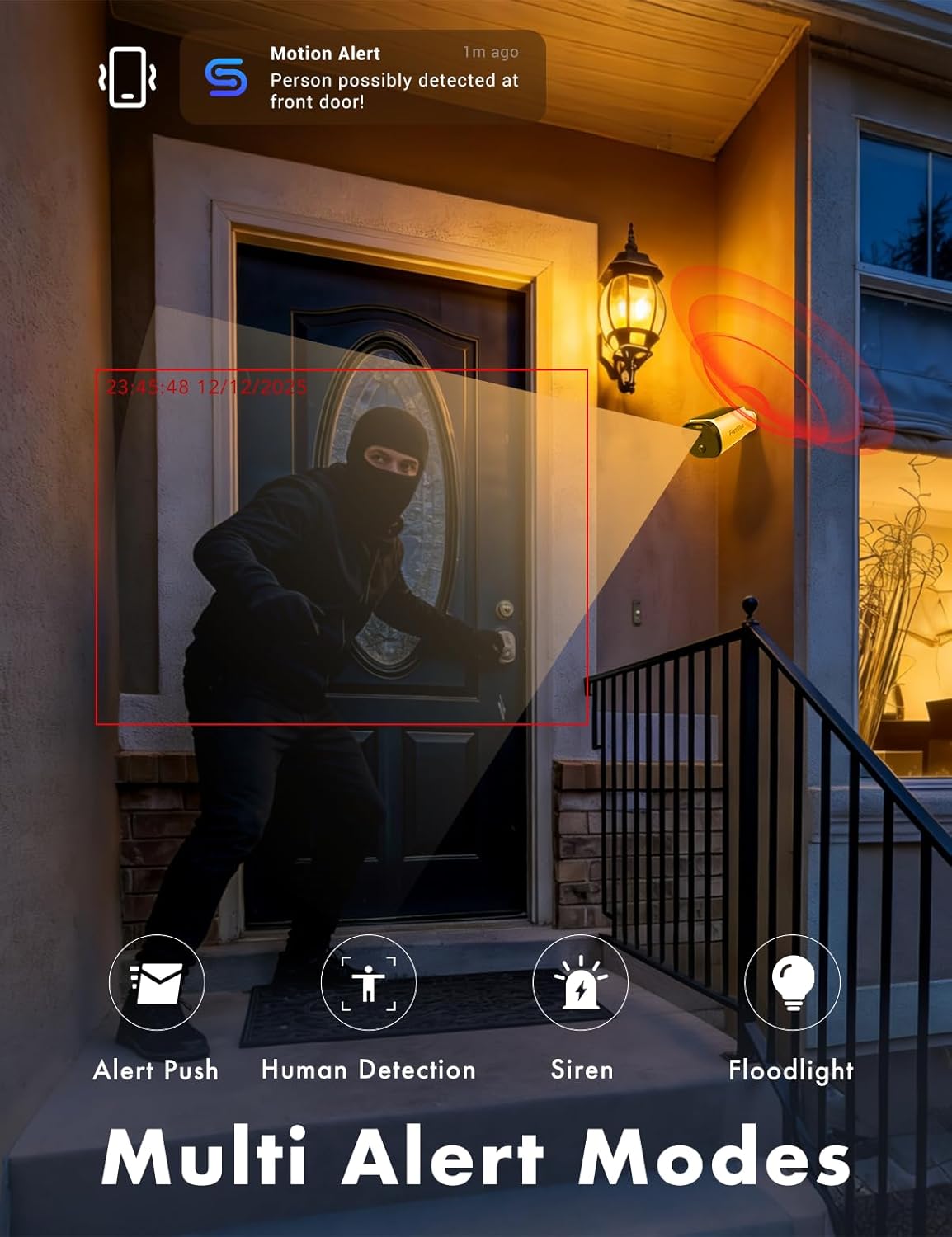 Thumbnail 5 de FAMVIVA Solar Security Cameras Wireless Outdoor: 2K/3MP, Integrated Solar Panel, AI Motion Detection