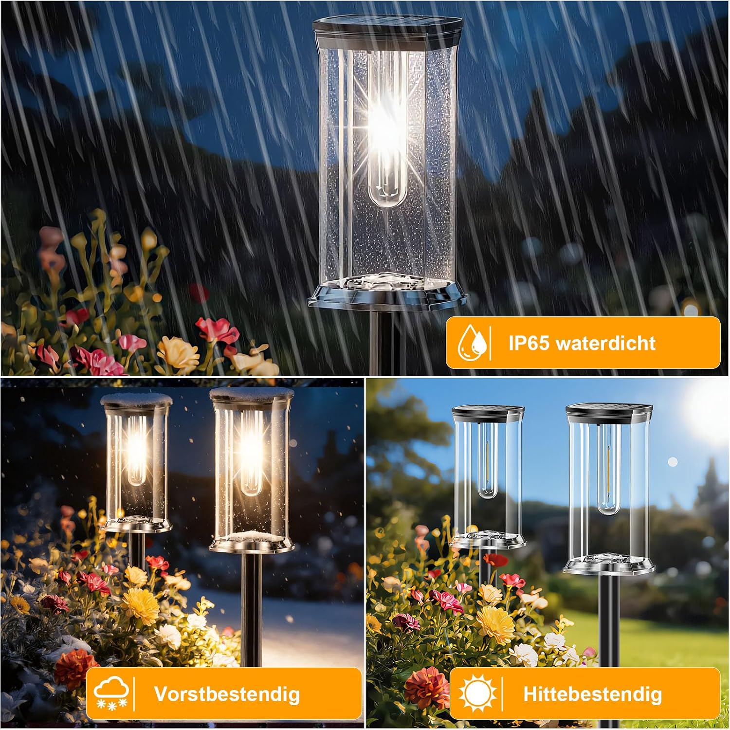 Detalle 2 de SOLARBABY 12 Pezzi Luci Solari da Giardino Esterno LED Bianco Caldo IP65