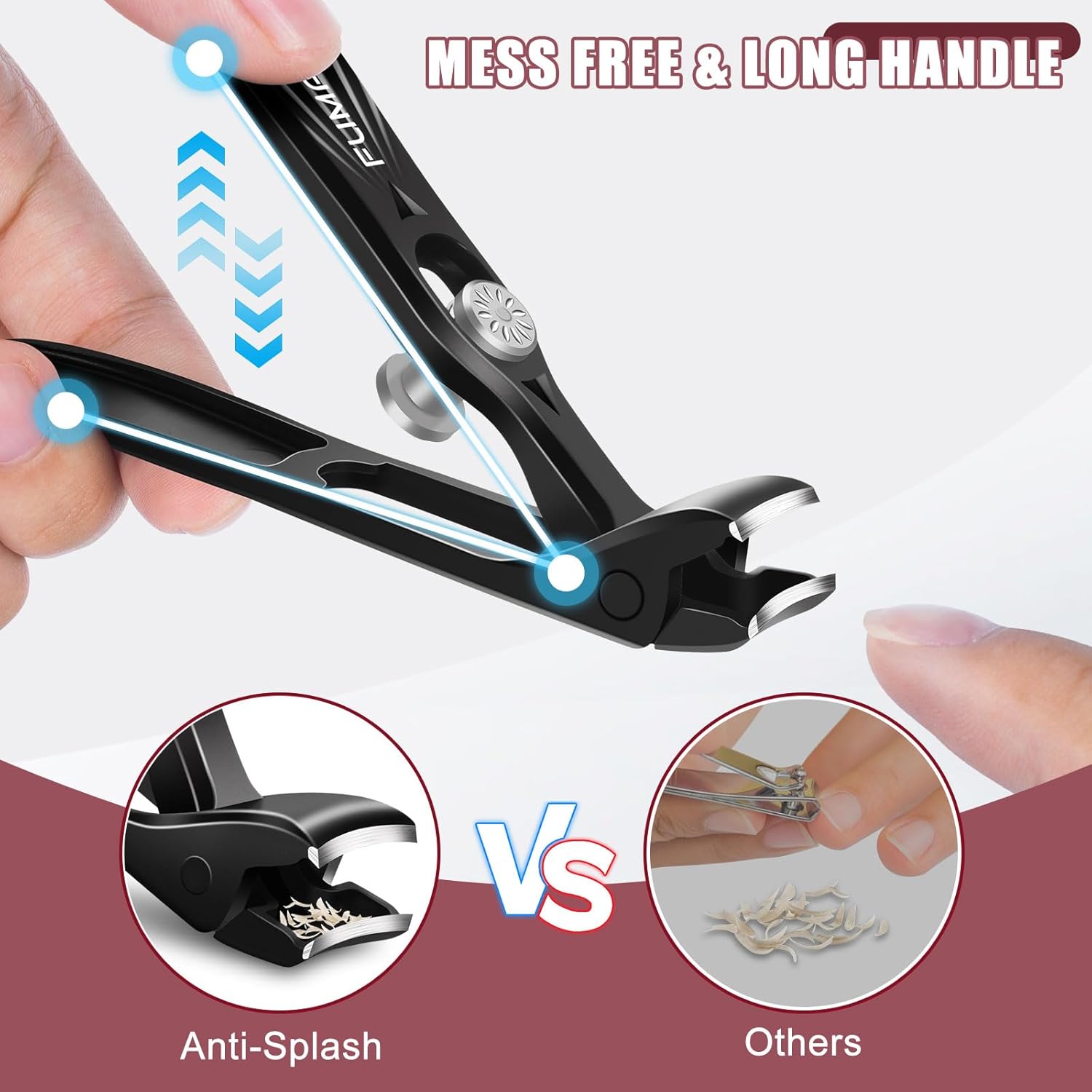 Detalle de Toe Nail Clippers for Thick Nails with Catcher — 2026 Updated Large Angled Nail Clippers for Seniors