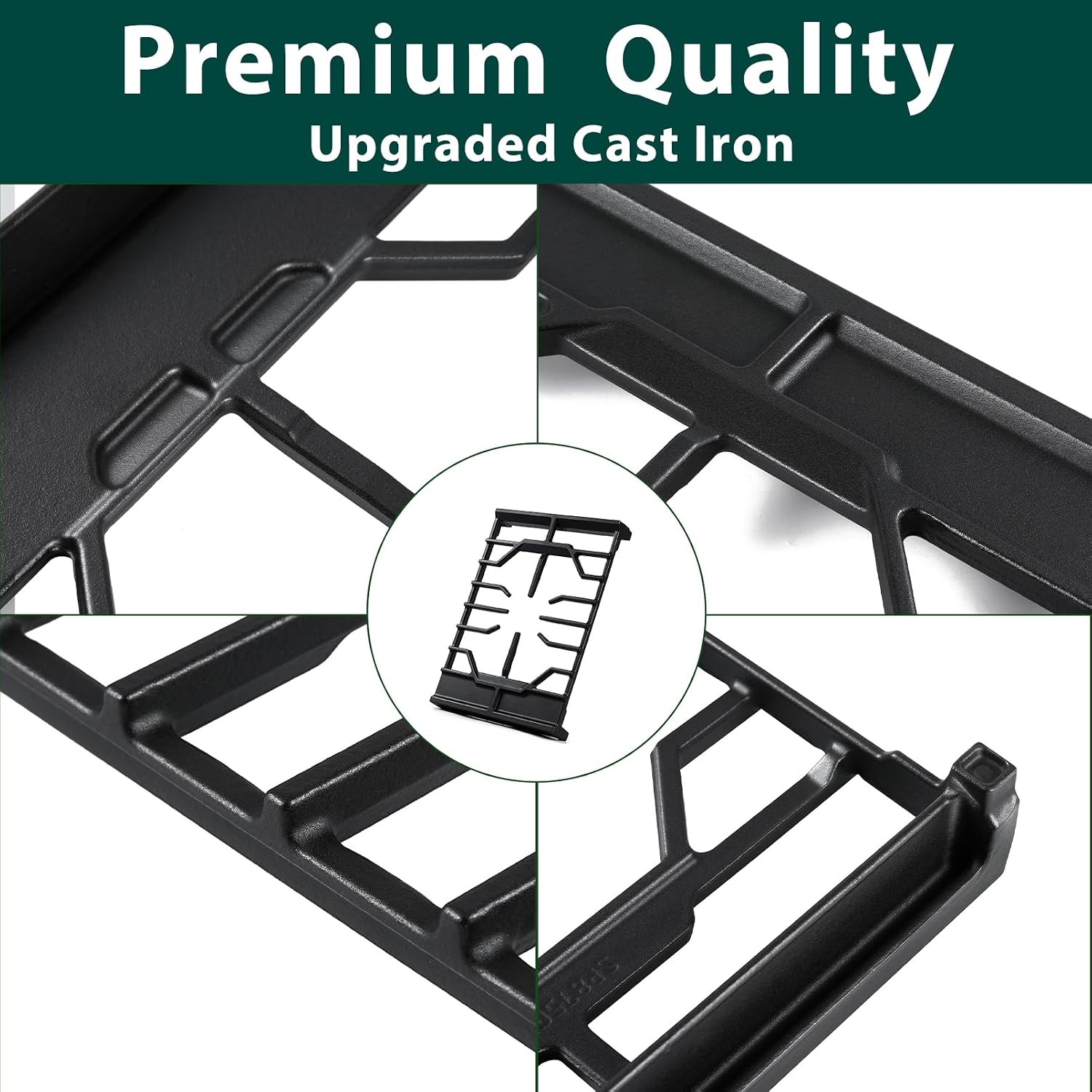 Detalle de Anniparts DG98-01194A Gas Stove Center Grate, Cast Iron, 16 3/5 x 11 9/10 in