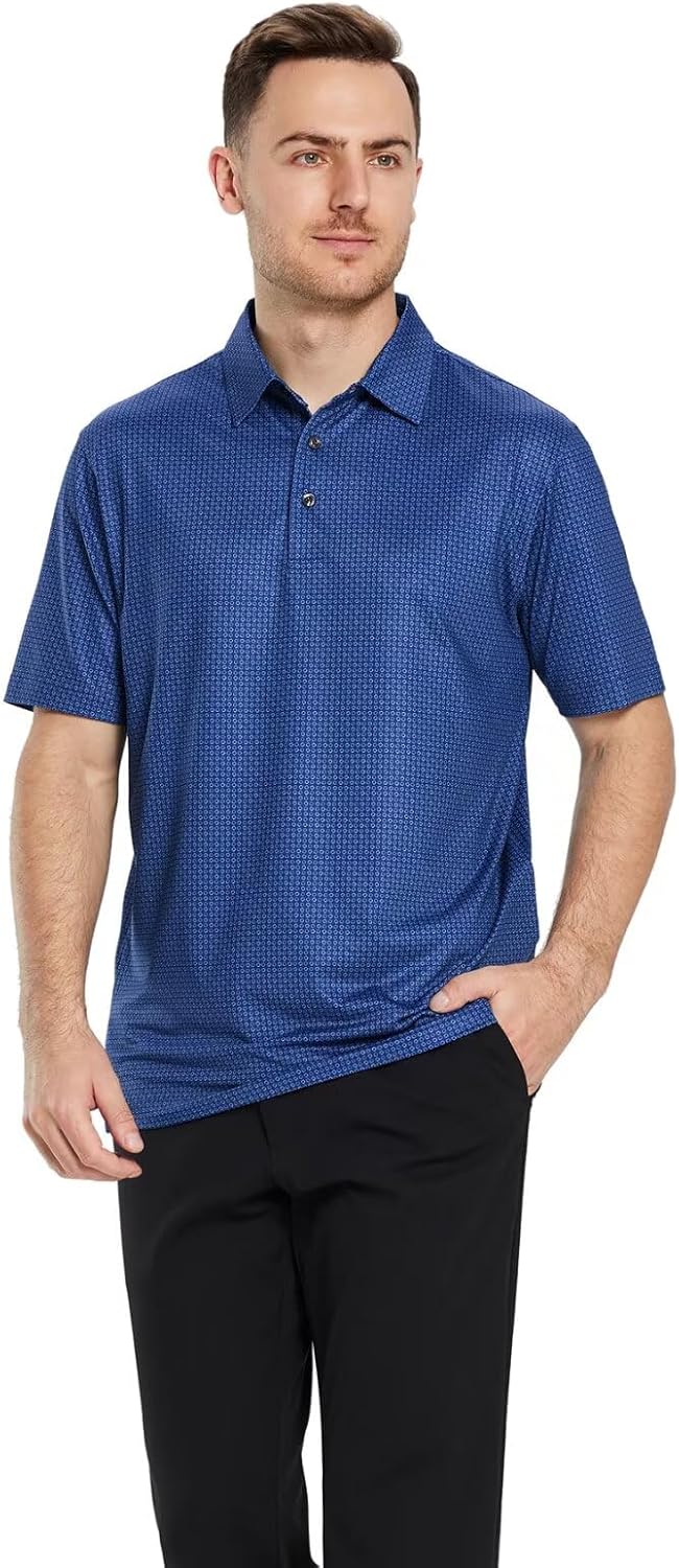 Thumbnail 1 de Golf Shirts for Men Dry Fit Short Sleeve Print Performance Moisture Wicking Polo Shirt