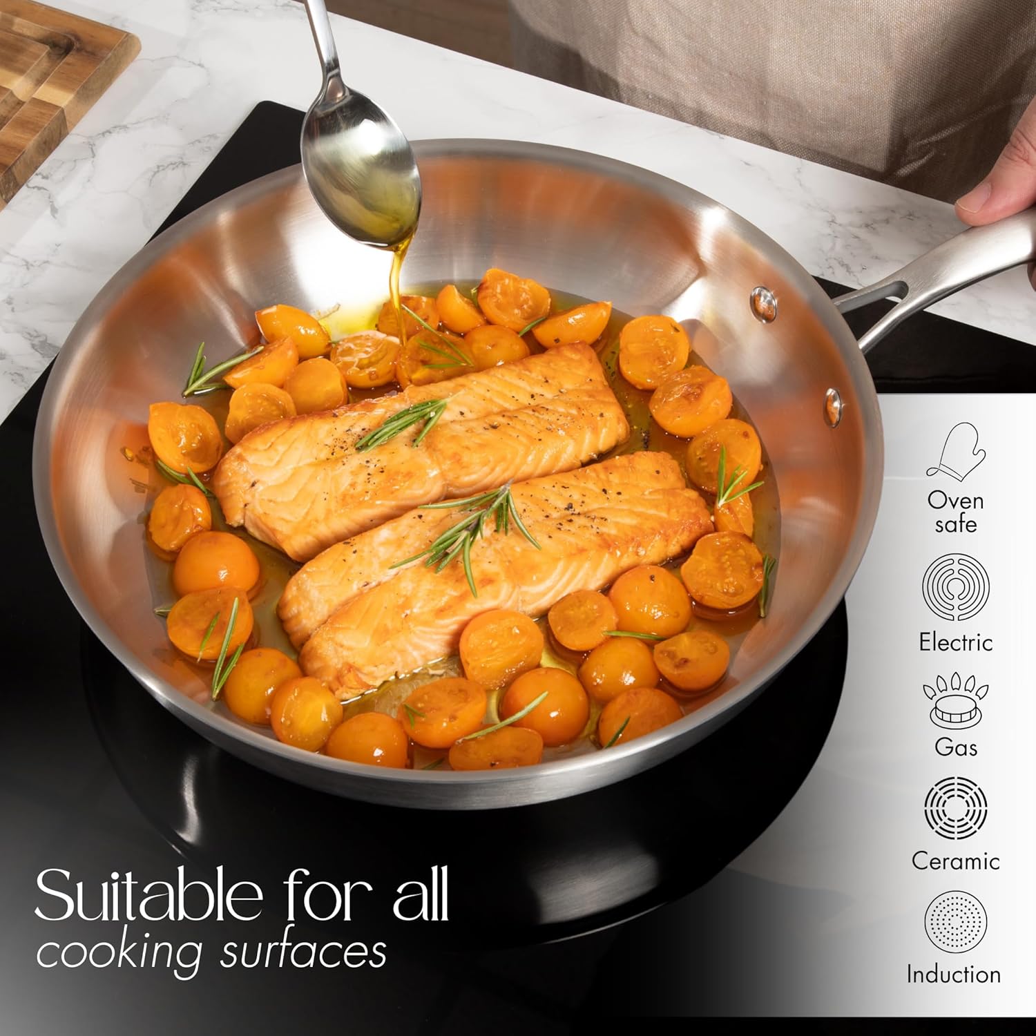 Thumbnail 6 de nuovva Stainless Steel Frying Pan Set 2pc