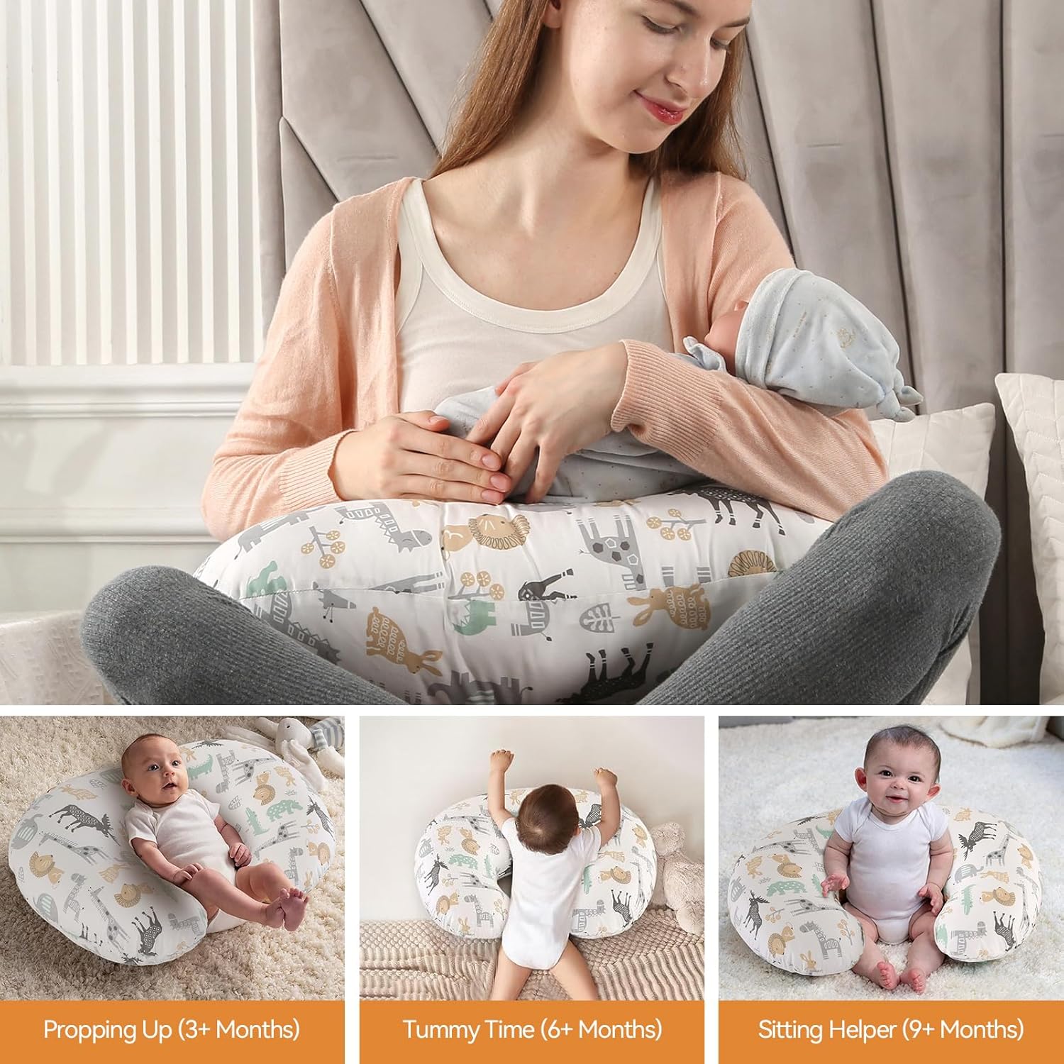 Thumbnail 4 de Labtec Coussin d’allaitement bébé (petit) en 100 % coton avec housse amovible