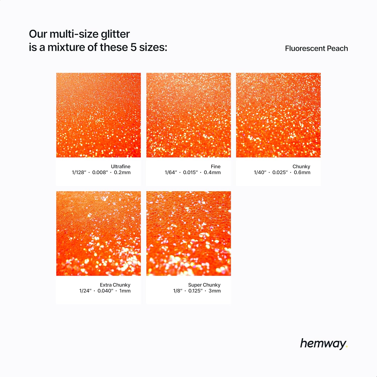 Thumbnail 2 de Hemway Craft Glitter Fluorescent Peach 100g