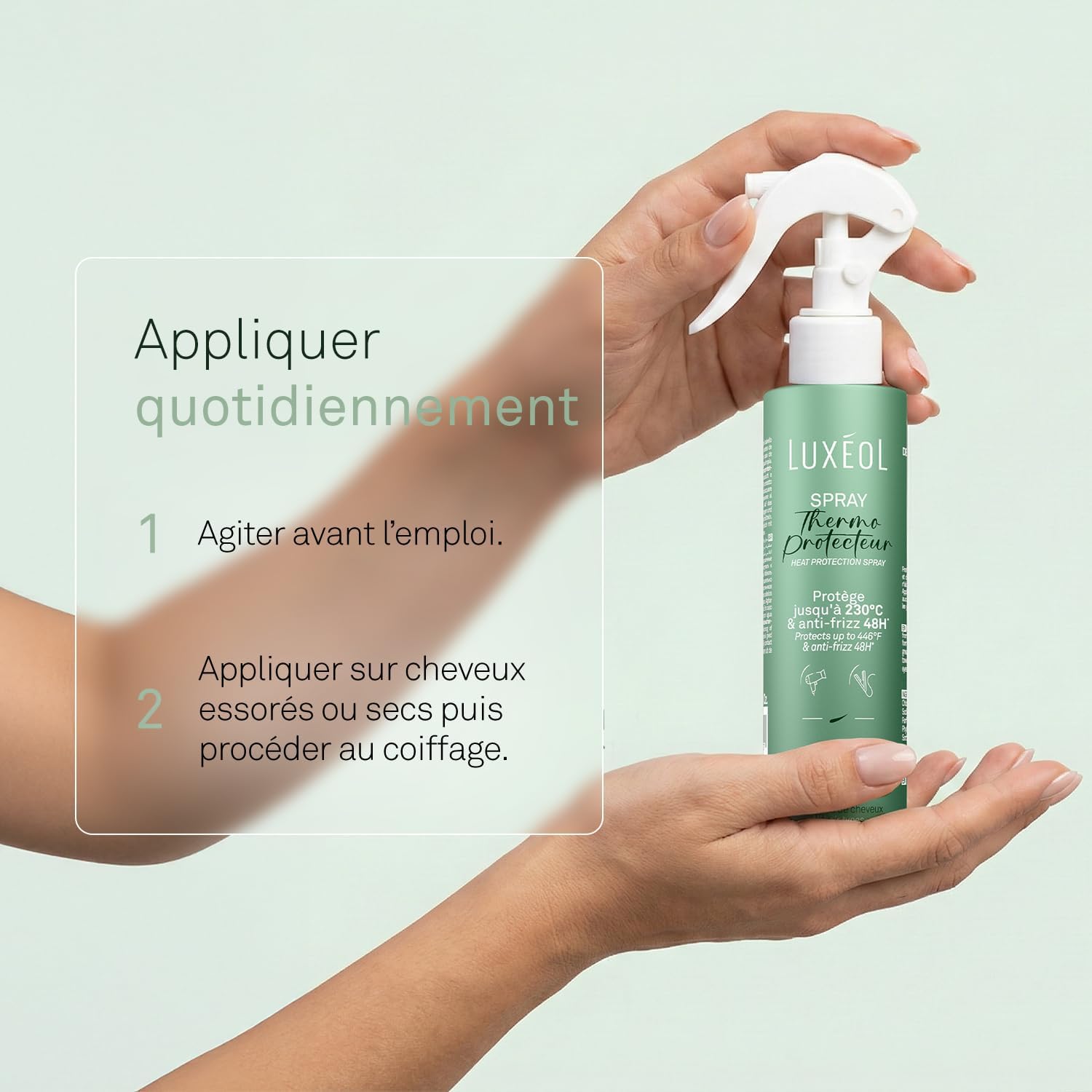 Detalle de LUXEOL Spray Thermoprotecteur 230°C anti-frisottis jusqu’à 48 h – 150 ml