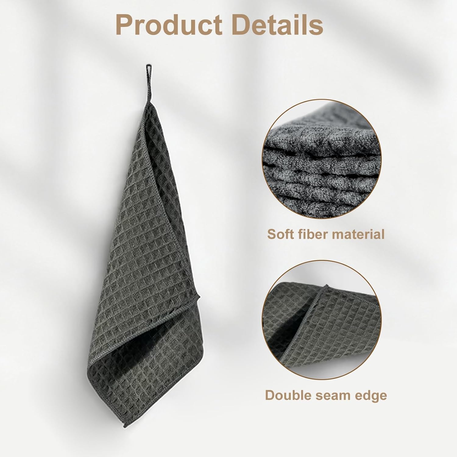 Detalle de VoltCozy Barista Towels 4 Pack 12x12” Waffle Microfibre – Practical barista cloths for home setups