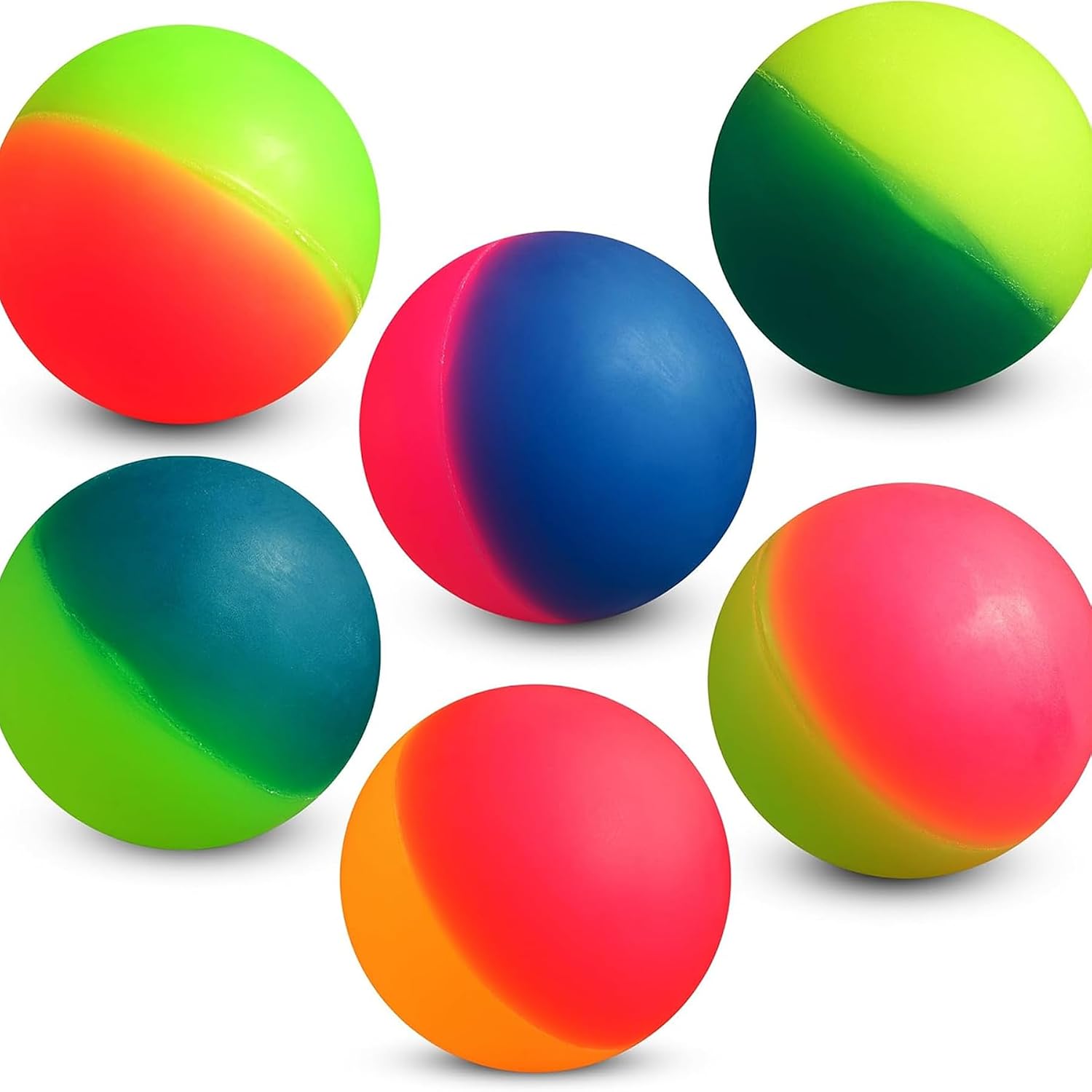Detalle de Bedwina Jumbo Super Bouncy Balls da 60 mm — confezione da 12 palline neon per feste e premi all'ingrosso