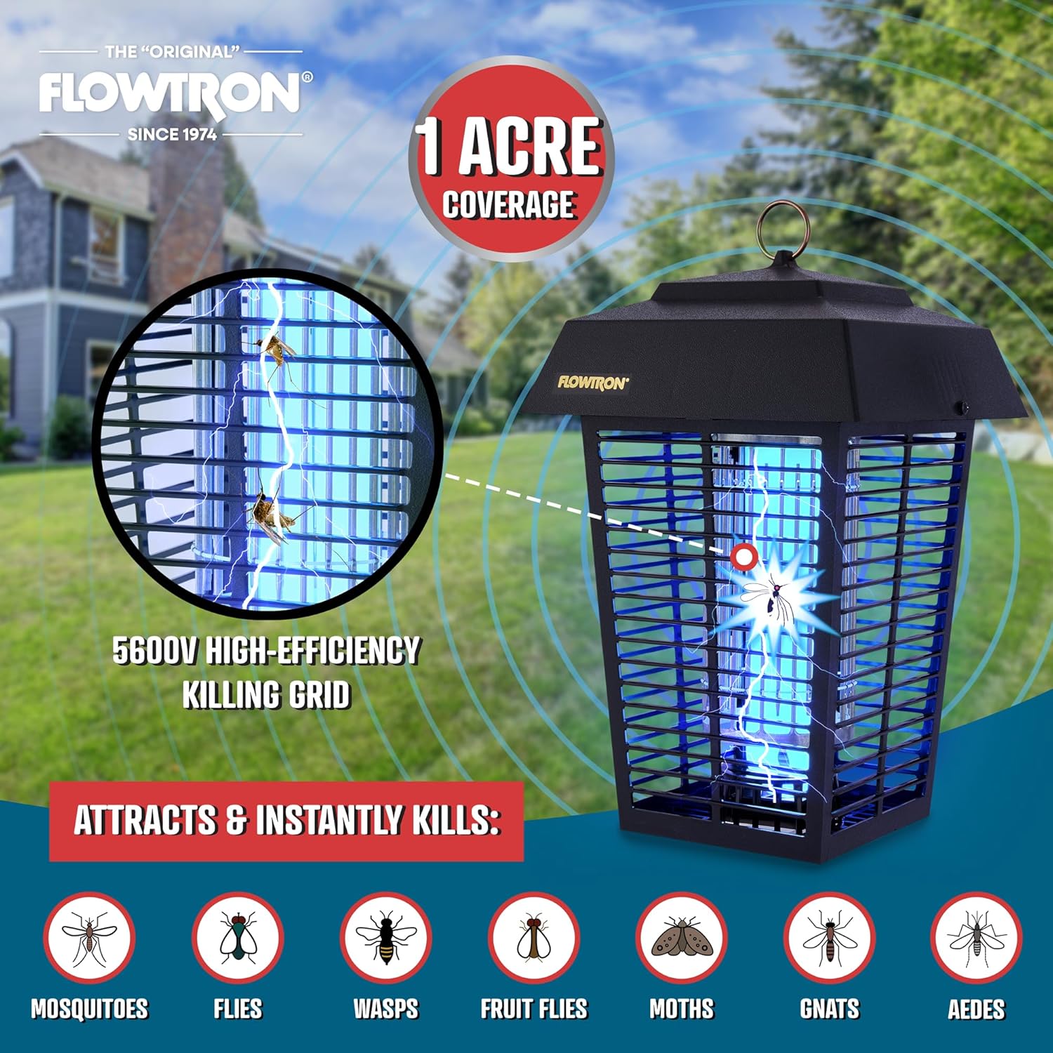Detalle 1 de Flowtron Bug Zapper 5600V bug killing