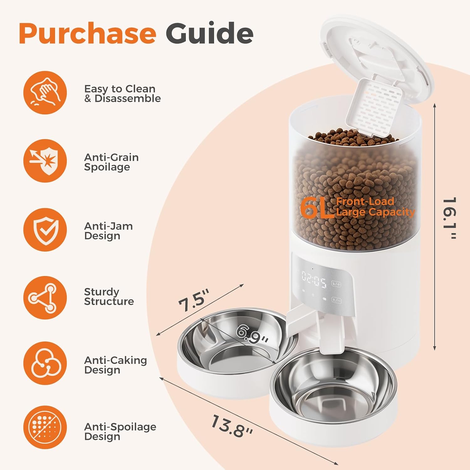 Thumbnail 6 de Sweetcrispy Automatic Cat Feeder 6L