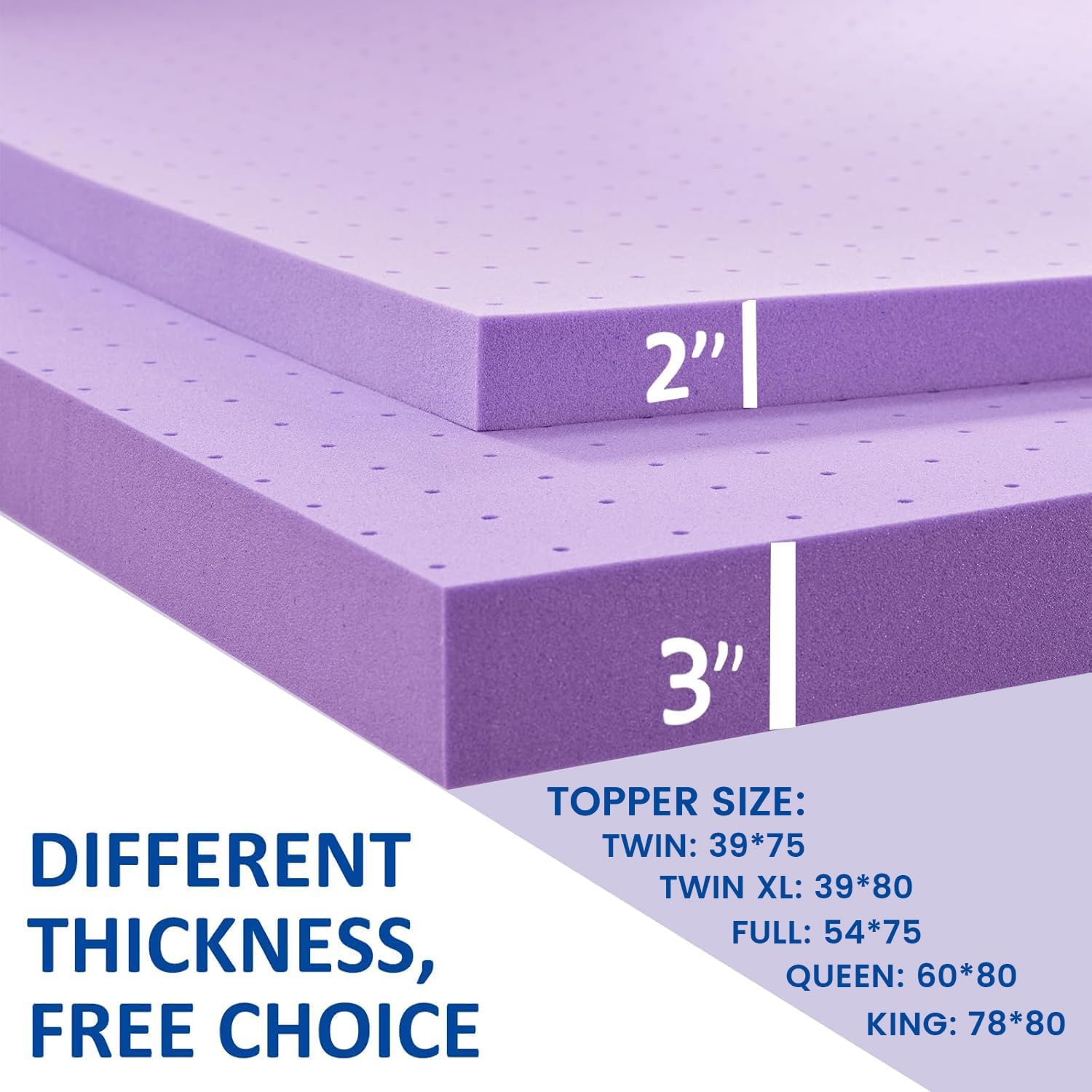 Thumbnail 6 de SINWEEK 2 Inch Gel Memory Foam Mattress Topper