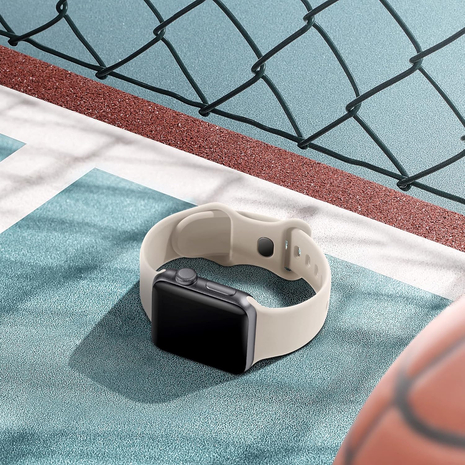 Thumbnail 2 de Epova Silicone Strap for Apple Watch – Starlight, Small (44/42mm, Series 1–11, Ultra)