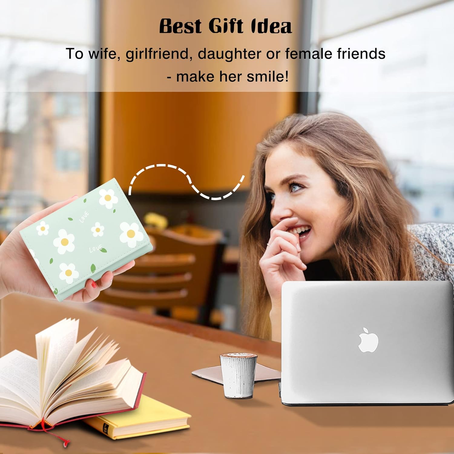 Thumbnail 6 de Conisy Cute Slim Womens Leather Wallet with RFID Blocking – Compact, 8 Card Slots & ID Window