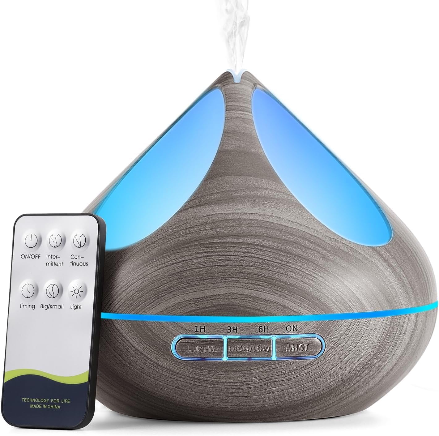 Detalle de VitezTab Aroma Diffuser Electric Humidifier – 500ml Ultrasonic Diffuser with Remote, 7-LED Lighting