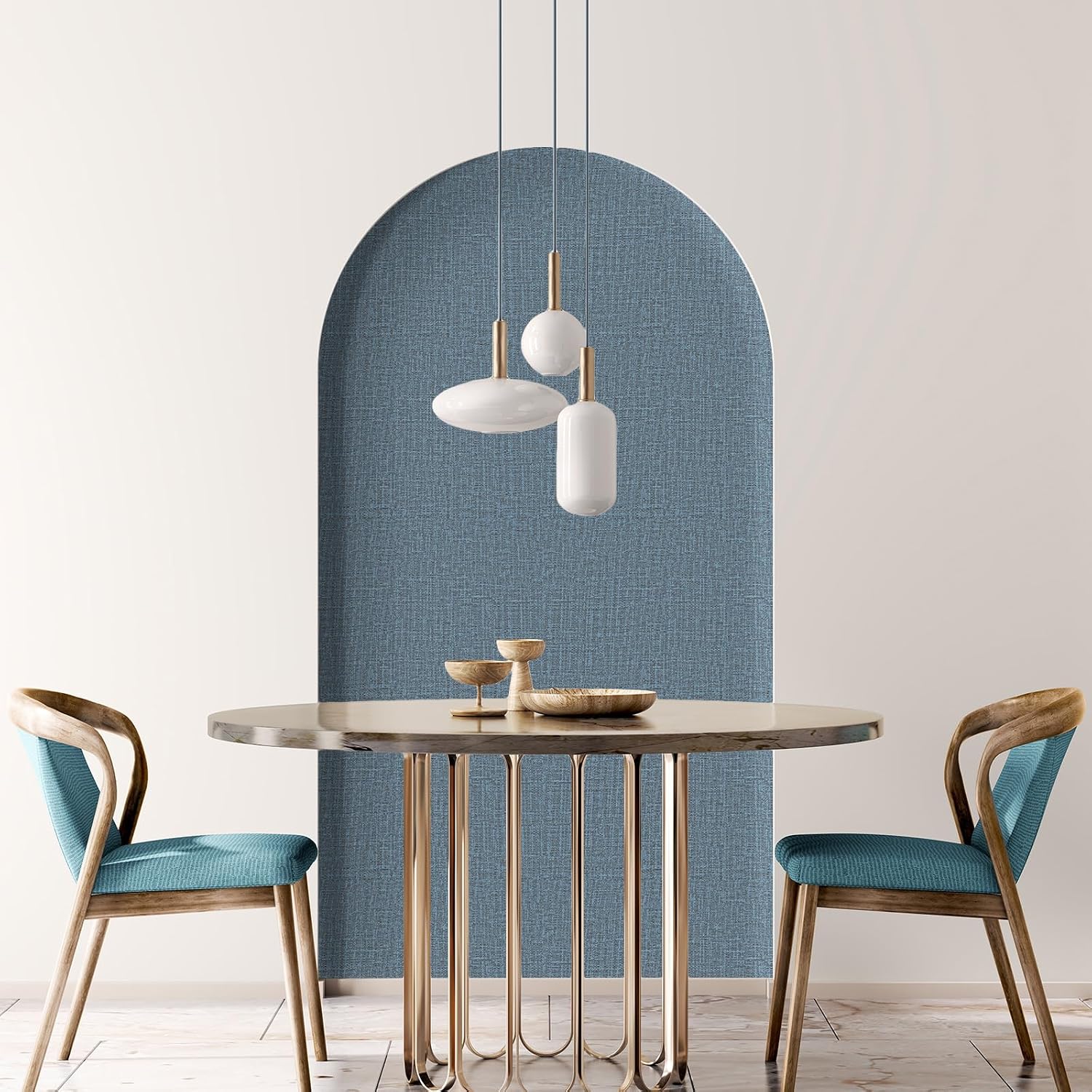 Detalle 2 de WADILE QZ-XDW-02-ZL-10M Grasscloth Peel-and-Stick Wallpaper, Navy Blue Vinyl