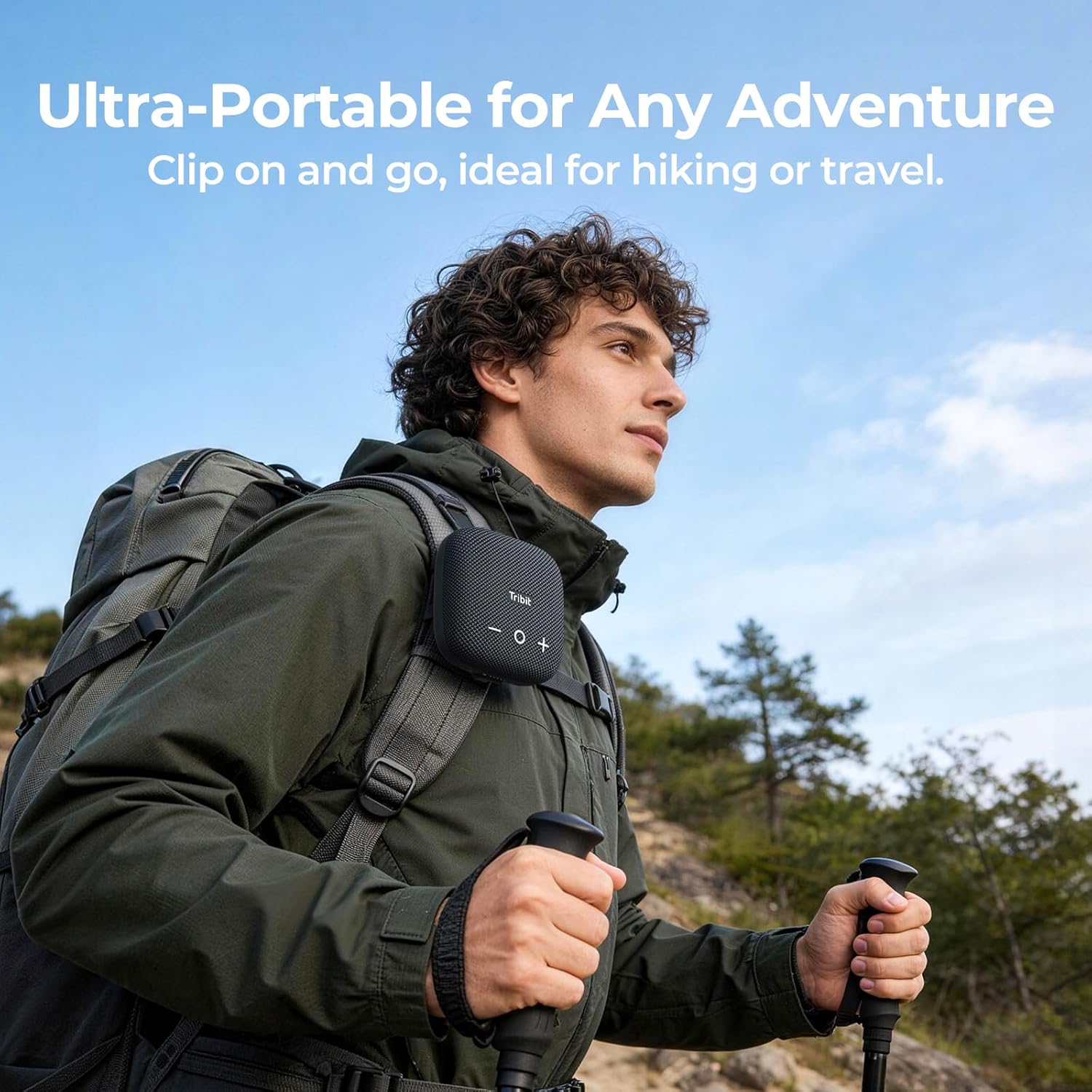 Detalle 2 de Tribit StormBox Micro 2 Wireless Portable Speaker (IP67, Bluetooth 5.3, 10W, 12H) — Pocket Bass for Bike, Travel & Camping