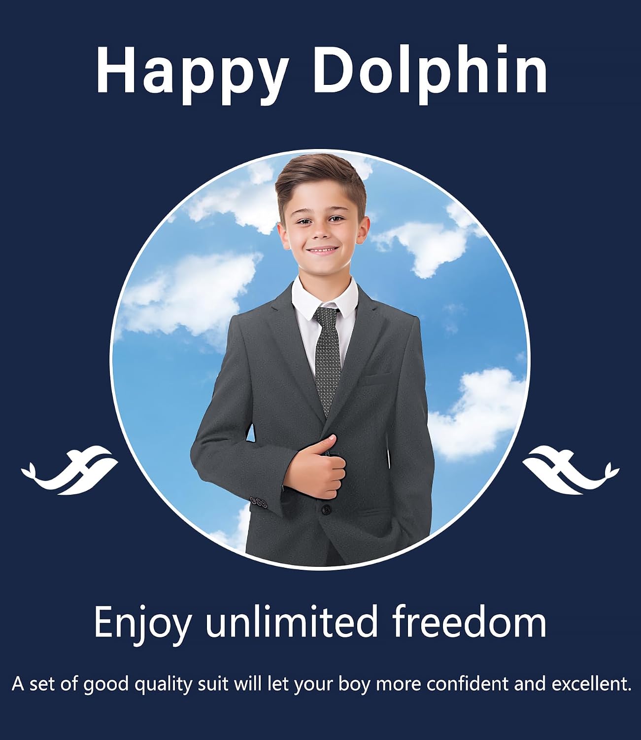 Thumbnail 6 de Happy Dolphin Boys’ Formal Suit Set for Weddings & Communions, Adjustable Waist
