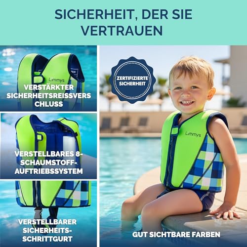 Detalle de Limmys Schwimmweste aus Neopren für Kinder – sichere Unterstützung beim Schwimmenlernen