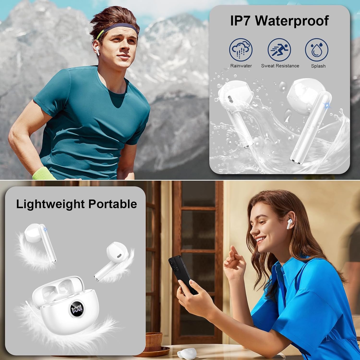 Thumbnail 5 de Auriculares Bluetooth 5.3 HiFi 40H blanco