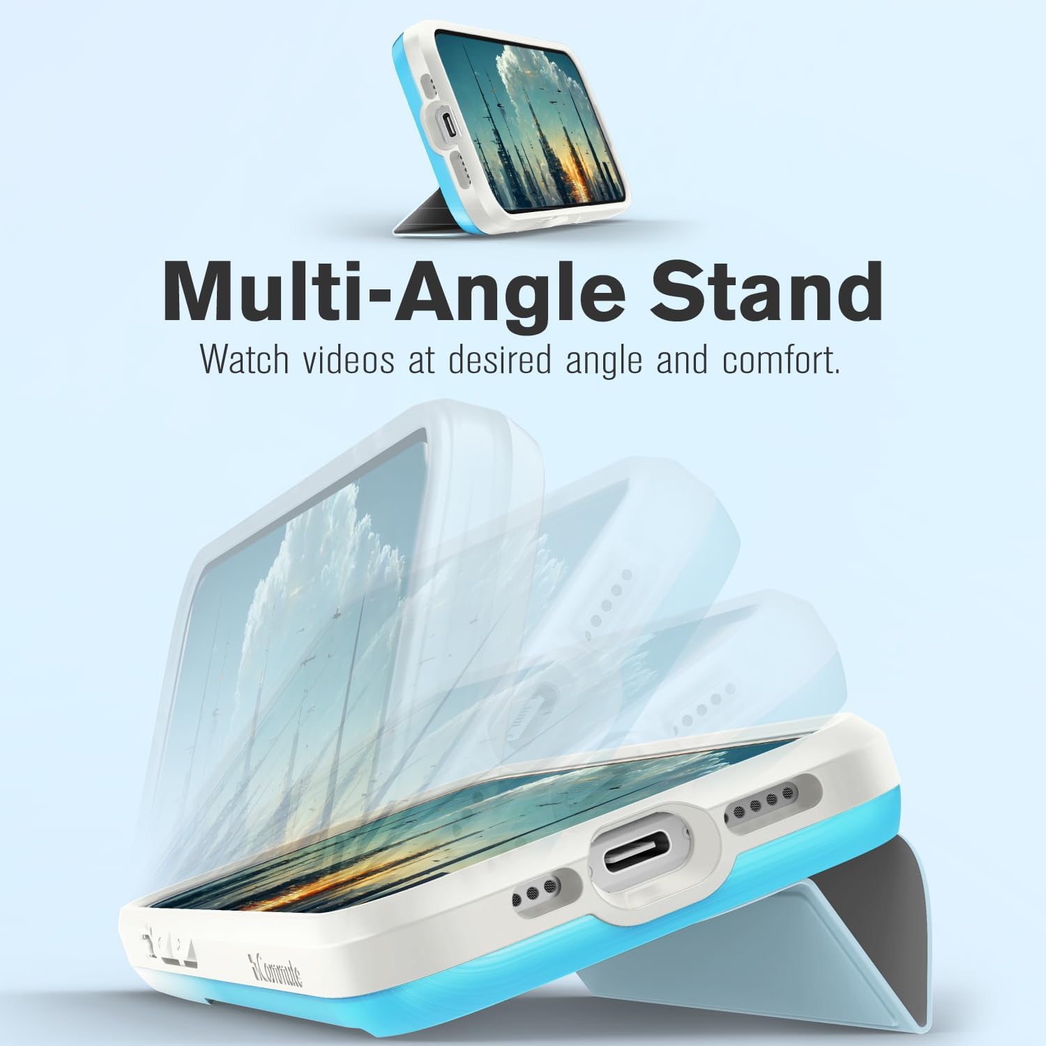 Detalle de VENA vCommute VN2619VC Wallet Case for iPhone 17 Pro/18 Pro, Pastel Blue