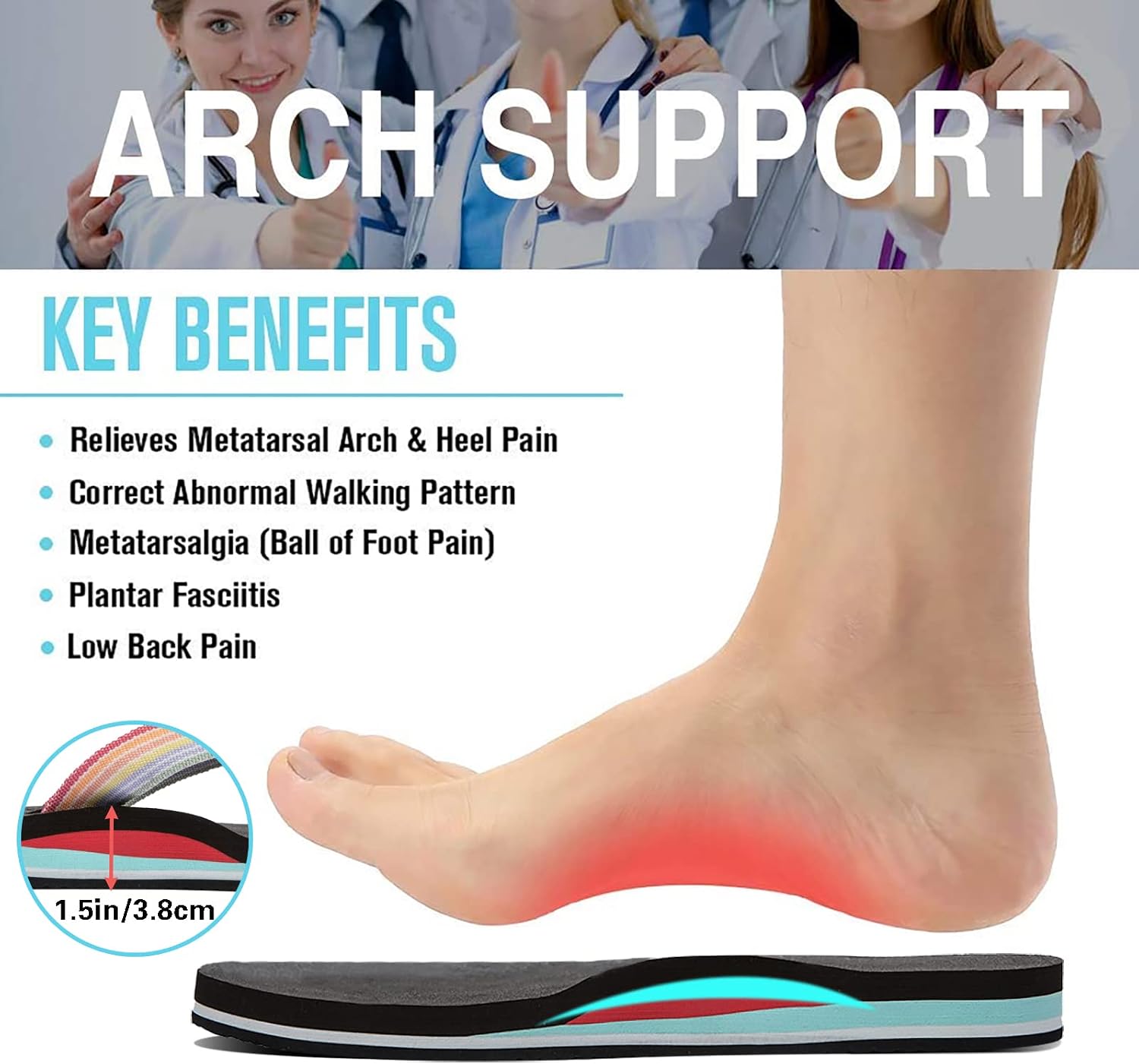 Thumbnail 6 de Pevino Women's Orthotic Flip Flops with Arch Support