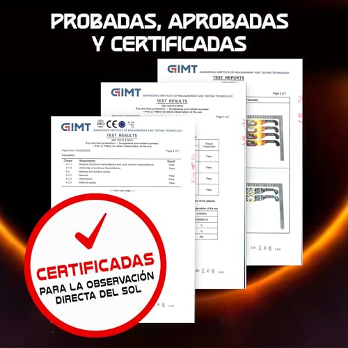 Detalle de Galaxium 25x Gafas Eclipse Solar ISO 12312-2 | Seguridad certificada para observación directa
