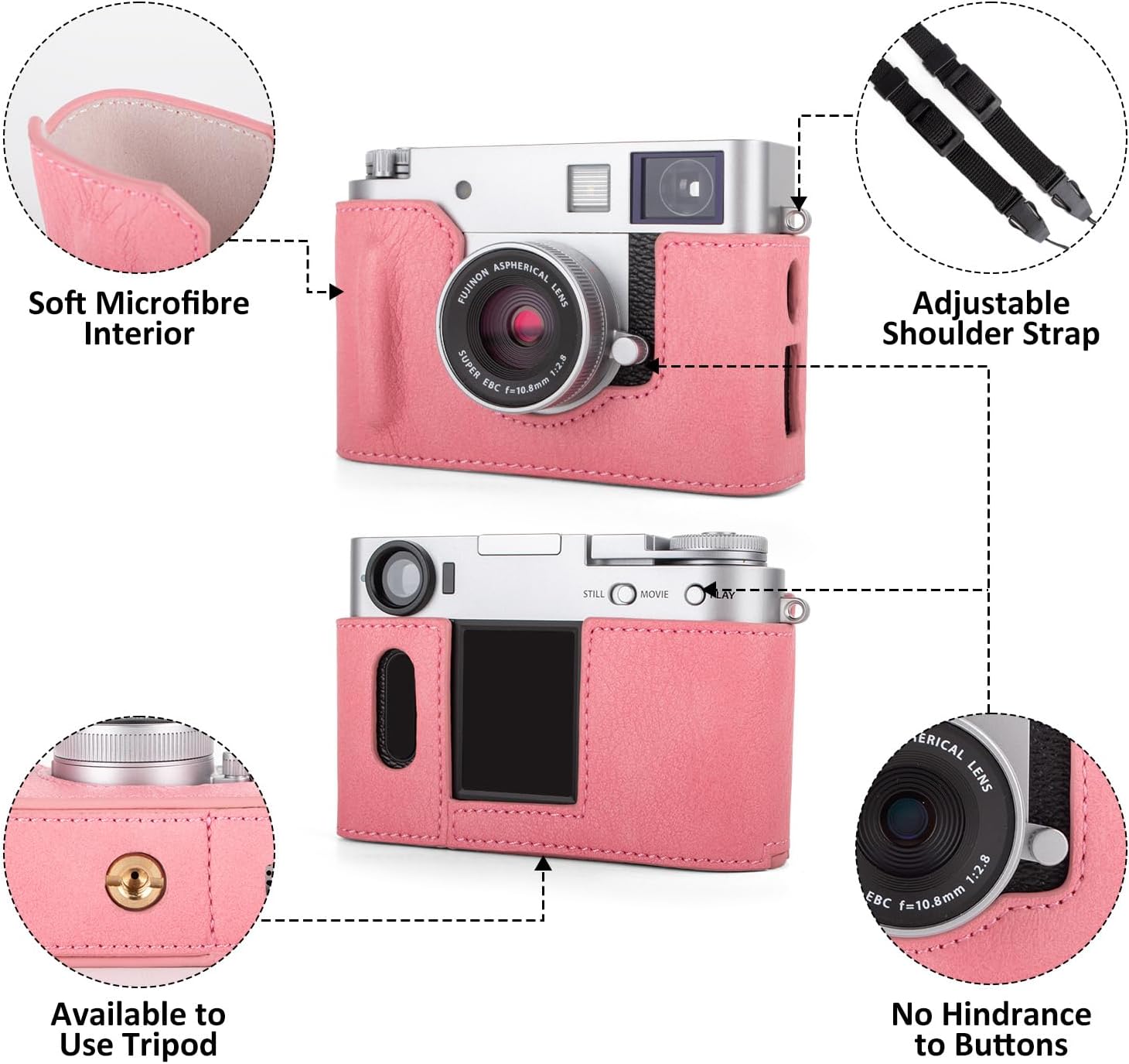 Thumbnail 3 de Rieibi x-Half/X-HF1 Case PU Leather Camera Case for Fujifilm X-Half mirrorless cameras