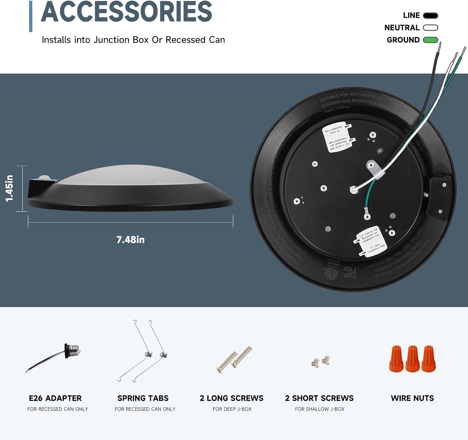 Thumbnail 5 de ECOELER CDR615C 6-inch Motion Sensor Disk Light, 3 CCT, Adjustable Timer