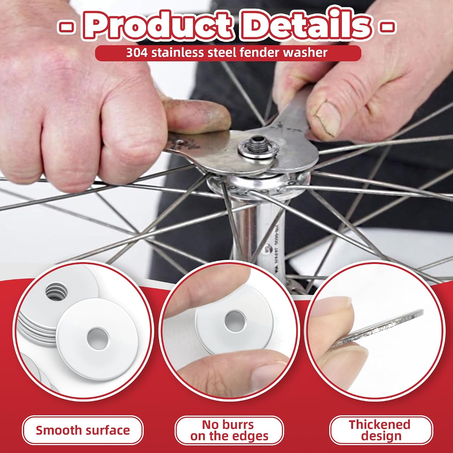 Detalle de Stainless Steel Fender Washers, 84-Piece Assortment