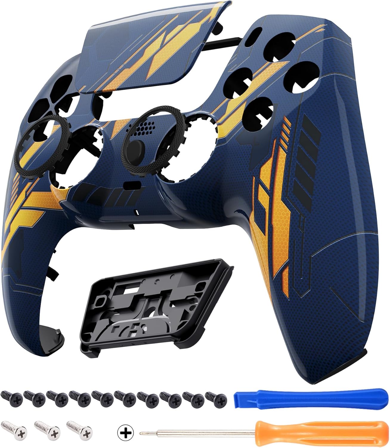 Thumbnail 2 de eXtremeRate LUNA Redesigned Front Shell with Glow-in-the-Dark Touchpad for PS5 Controller (BDM-010/020/030/040/050) – Orange