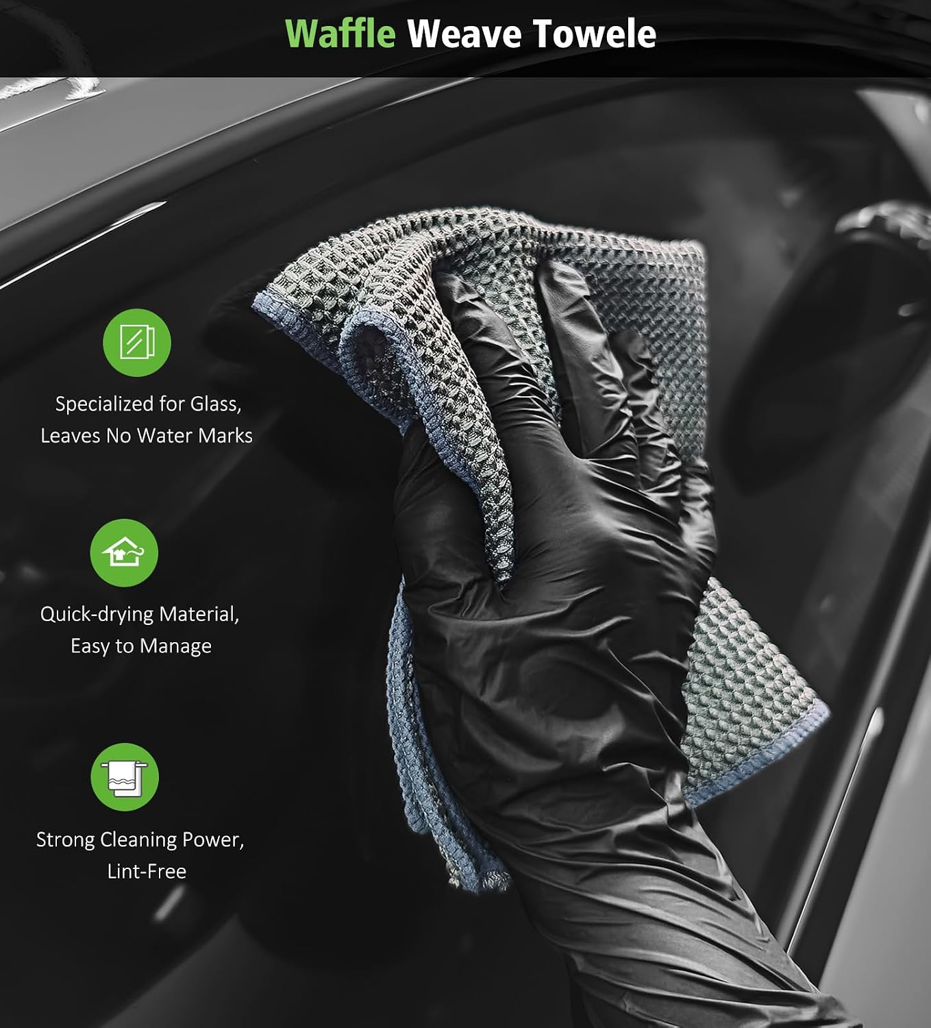 Thumbnail 4 de YeewayVeh YW-P00170 3-Piece Microfibre Car Drying Towel Set, 1400 GSM