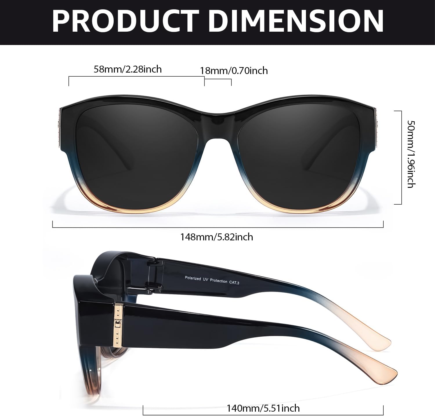 Thumbnail 4 de SIPHEW Polarised Fit Over Sunglasses for Women – Over Glasses, UV400 Protection, Oversized Wrap