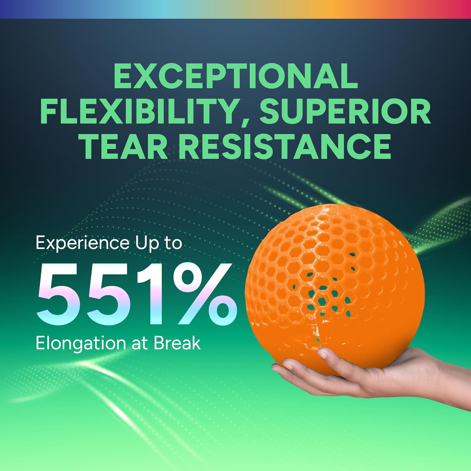 Thumbnail 2 de OVERTURE TPU Filament 1.75mm Neon Orange: Flexible, Durable 1kg Spool