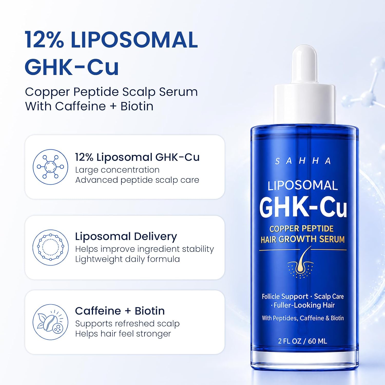 Thumbnail 2 de GHK-Cu Peptide Hair Growth Serum, 60 mL