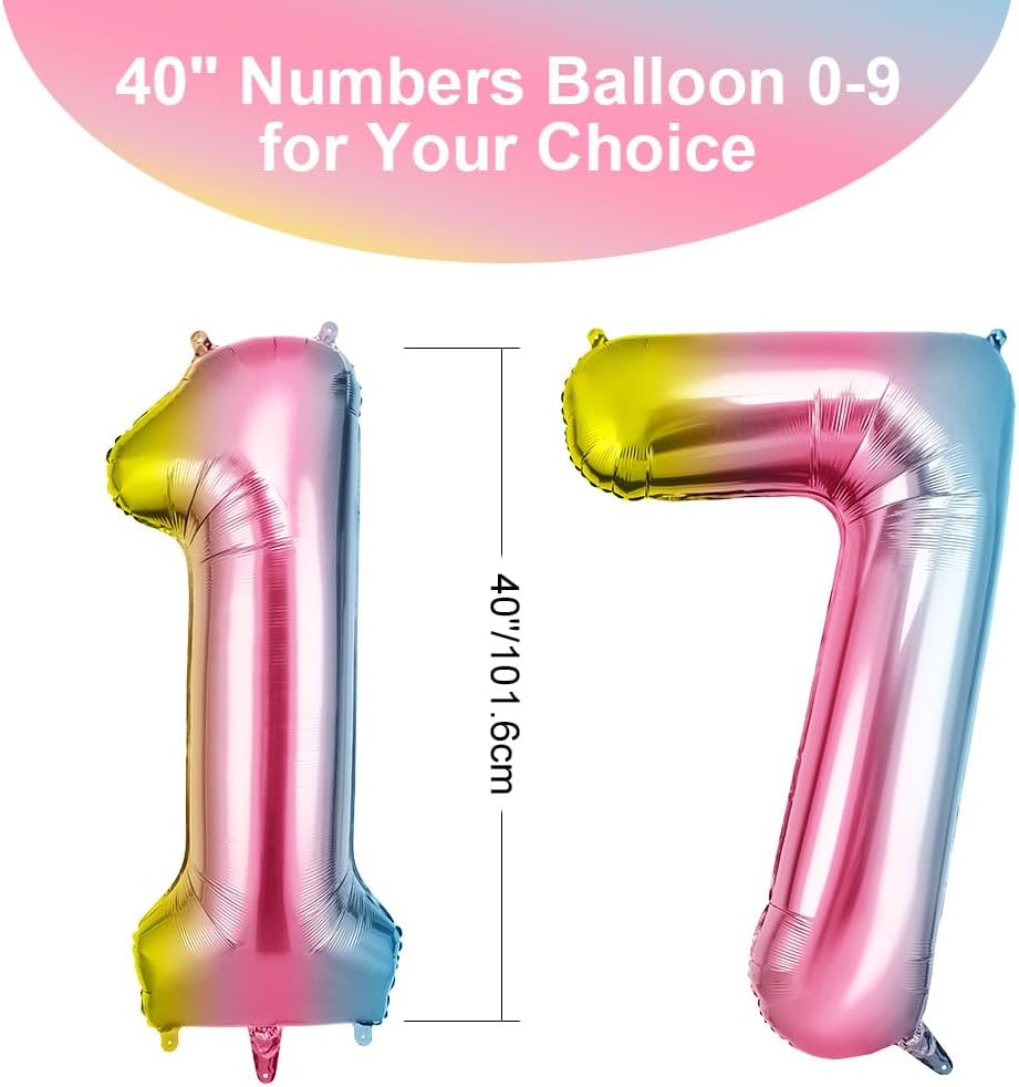 Thumbnail 1 de Ballon d’anniversaire 17 ans 101 cm