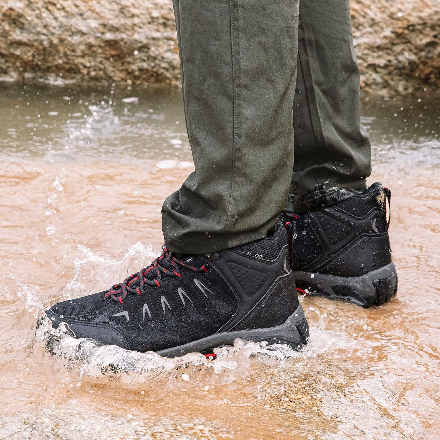 Thumbnail 1 de SHULOOK Men’s Waterproof Hiking Boots with SL-TEX Membrane, Non-Slip Mid-Top Traction