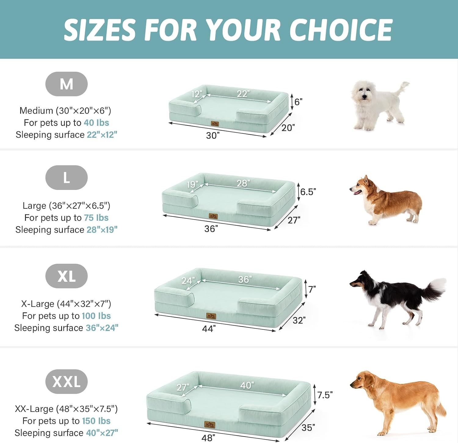 Detalle 2 de COZY KISS Orthopedic Dog Bed, 44x32 inch