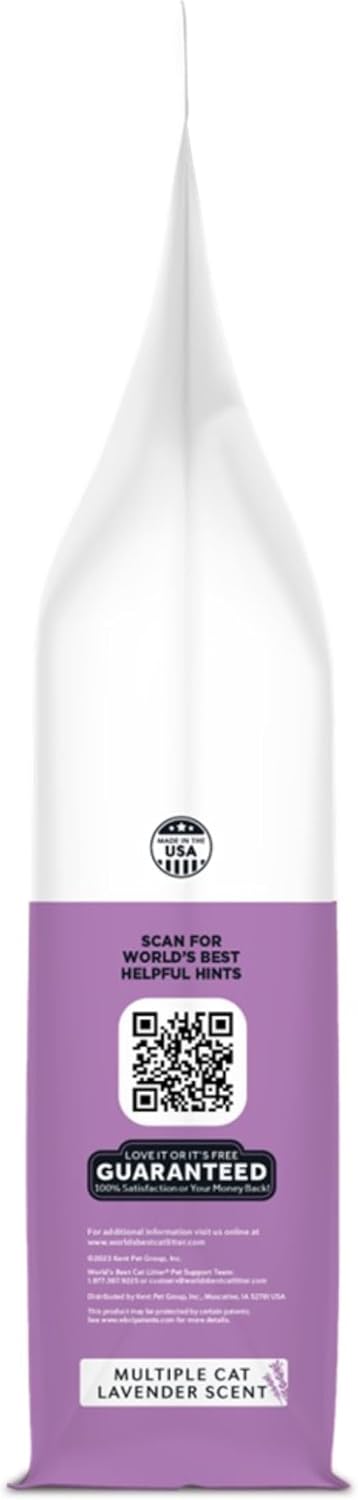 Detalle 2 de WORLD'S BEST CAT LITTER Multiple Cat Lavender Scent, 28-Pounds – Natural, Quick Clumping, 99% Dust Free & Flushable