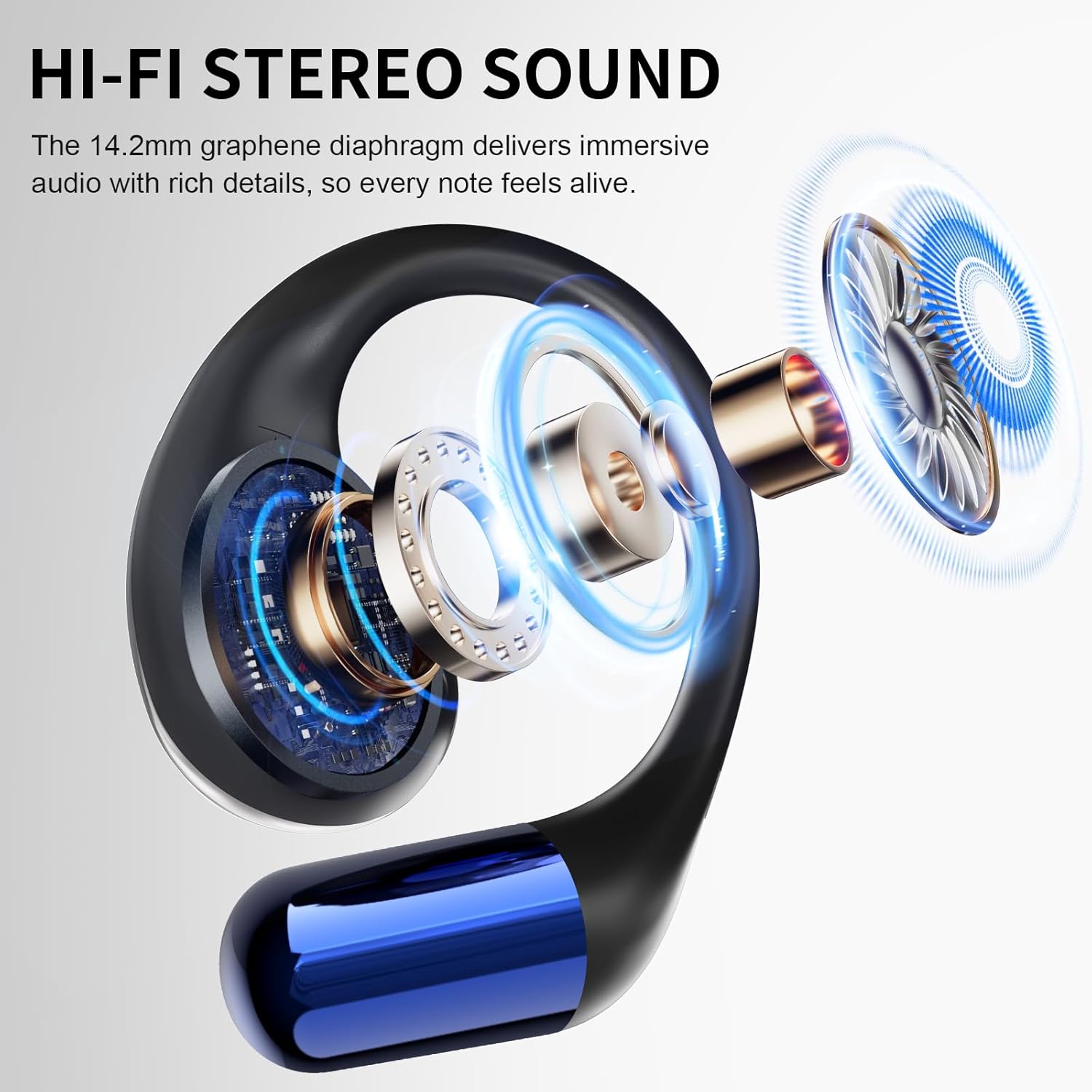Thumbnail 2 de 2026 Cuffie Open Ear: Auricolari sportivi Bluetooth 6.0 con design aperto, 40 ore e IP7