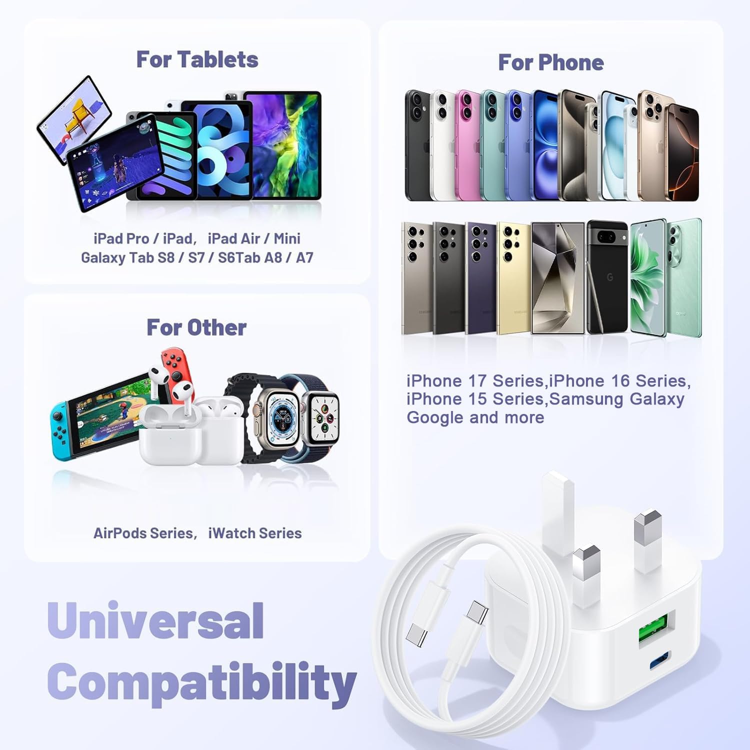 Thumbnail 1 de Samsung 25W USB-C Fast Charge Charger with 2m USB-C Cable
