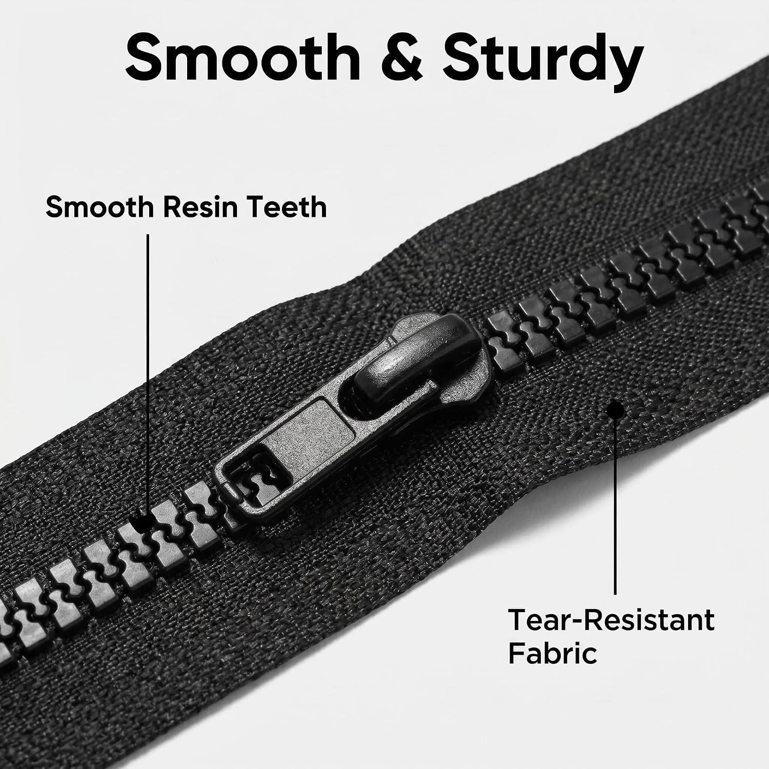Detalle de Sawoake #5 42-Inch Separating Jacket Zippers, Black Plastic, 2-Pack