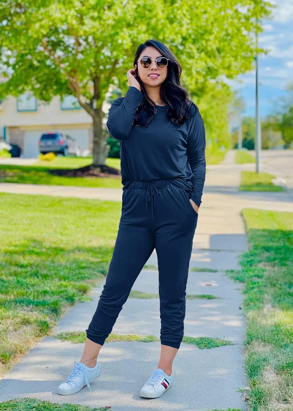 Thumbnail 2 de PRETTYGARDEN Women Fall 2 Piece Lounge Outfit: Cozy Long Sleeve Top + High Waisted Jogger Set