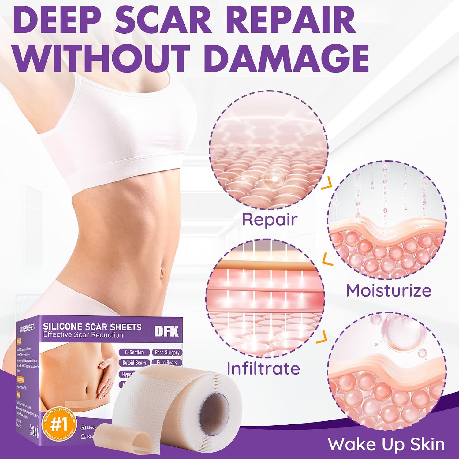Detalle de Silicone Scar Sheets 1.6" x 79" Roll