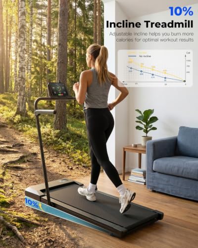Detalle 2 de Superun Raceable 10% Incline Walking Pad: Foldable 6 km/h Treadmill